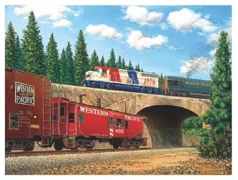 What Comes Around Goes Around Puzzle -- 1000 Pieces - 20 x 27′ 50.8 x 68.6cm, All Scales, Train Enthusiast Vendors 69959