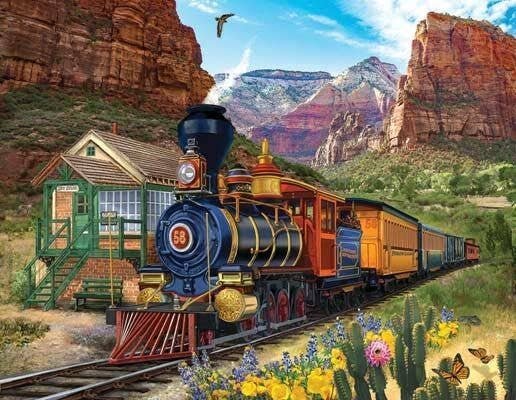 Dry Gulch Jigsaw Puzzle -- 1000 Pieces - 27 x 35′ 68.6 x 88.9cm, All Scales, Train Enthusiast Vendors 31532