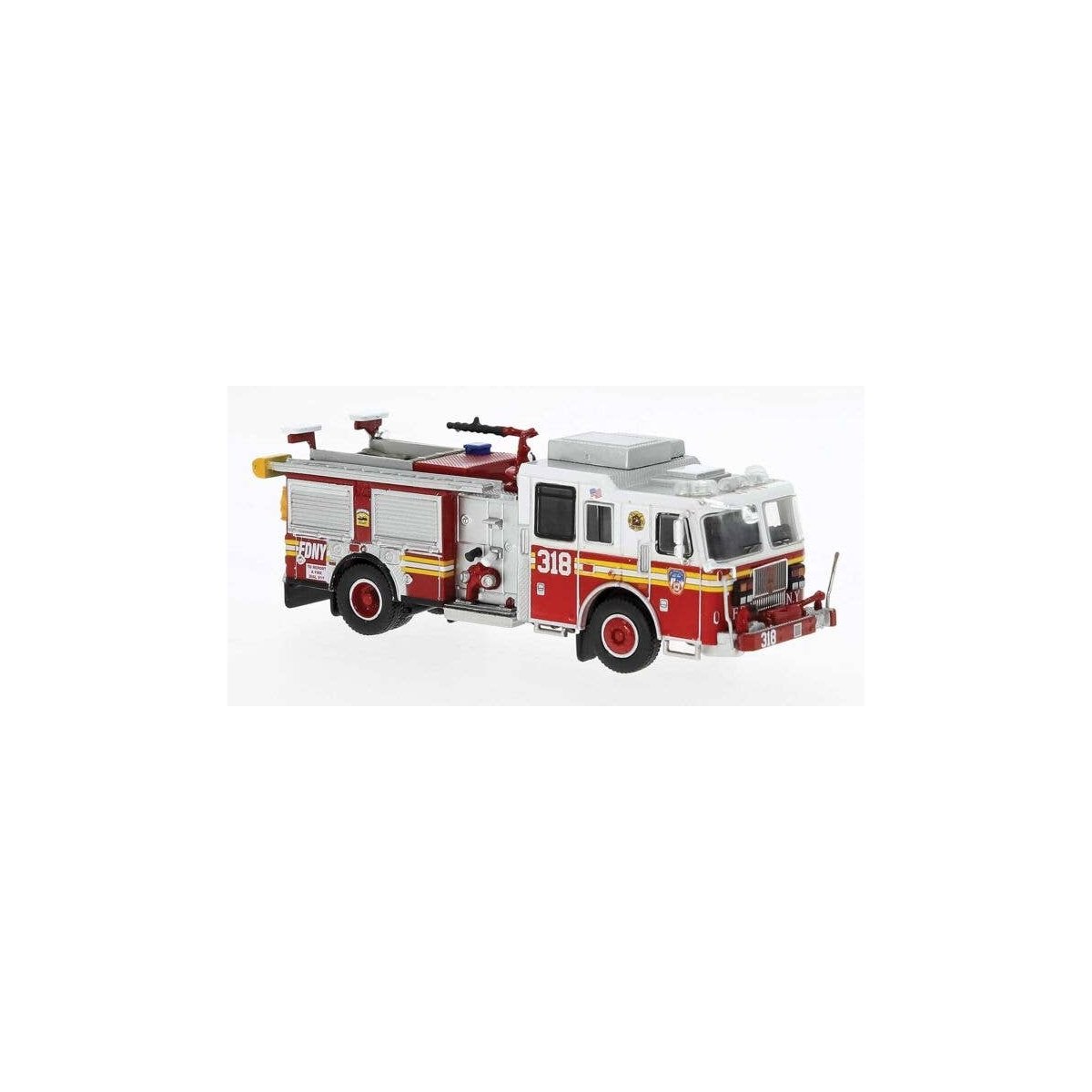 2012 Seagrave Marauder II Fire Truck - Assembed -- Fire Department of New York 318 `Brooklyn Coney Island` (red, white, yellow),