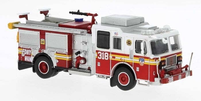 2012 Seagrave Marauder II Fire Truck - Assembed -- Fire Department of New York 318 `Brooklyn Coney Island` (red, white, yellow),