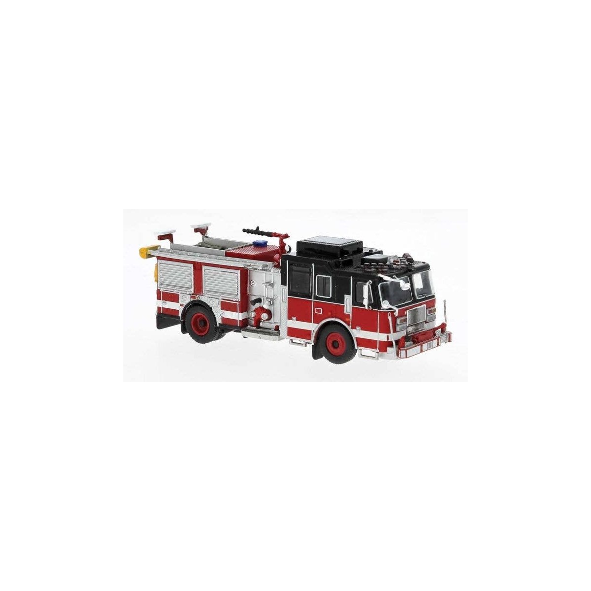 2012 Seagrave Marauder II Fire Truck - Assembed -- Red, Black, White, HO, Brekina Automodelle 870686