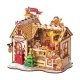 Rolife Gingerbread House DIY Miniature House DG176 - Kit -- 3-D Laser-Cut Wood Puzzle, All Scales, Robotime DG176