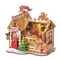 Rolife Gingerbread House DIY Miniature House DG176 - Kit -- 3-D Laser-Cut Wood Puzzle, All Scales, Robotime DG176