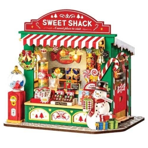 Rolife Christmas Candy Stand DS043 -- 3-D Laser-Cut Wood Puzzle, All Scales, Robotime DS043