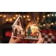 Rolife Twinkling Christmas House DS036 -- 3-D Laser-Cut Wood Puzzle, All Scales, Robotime DS036