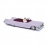 1959 Cadillac Eldorado Convertible - Assembled -- Top Down (lilac with Driver & Passenger), HO, Busch Gmbh & Co Kg 45135