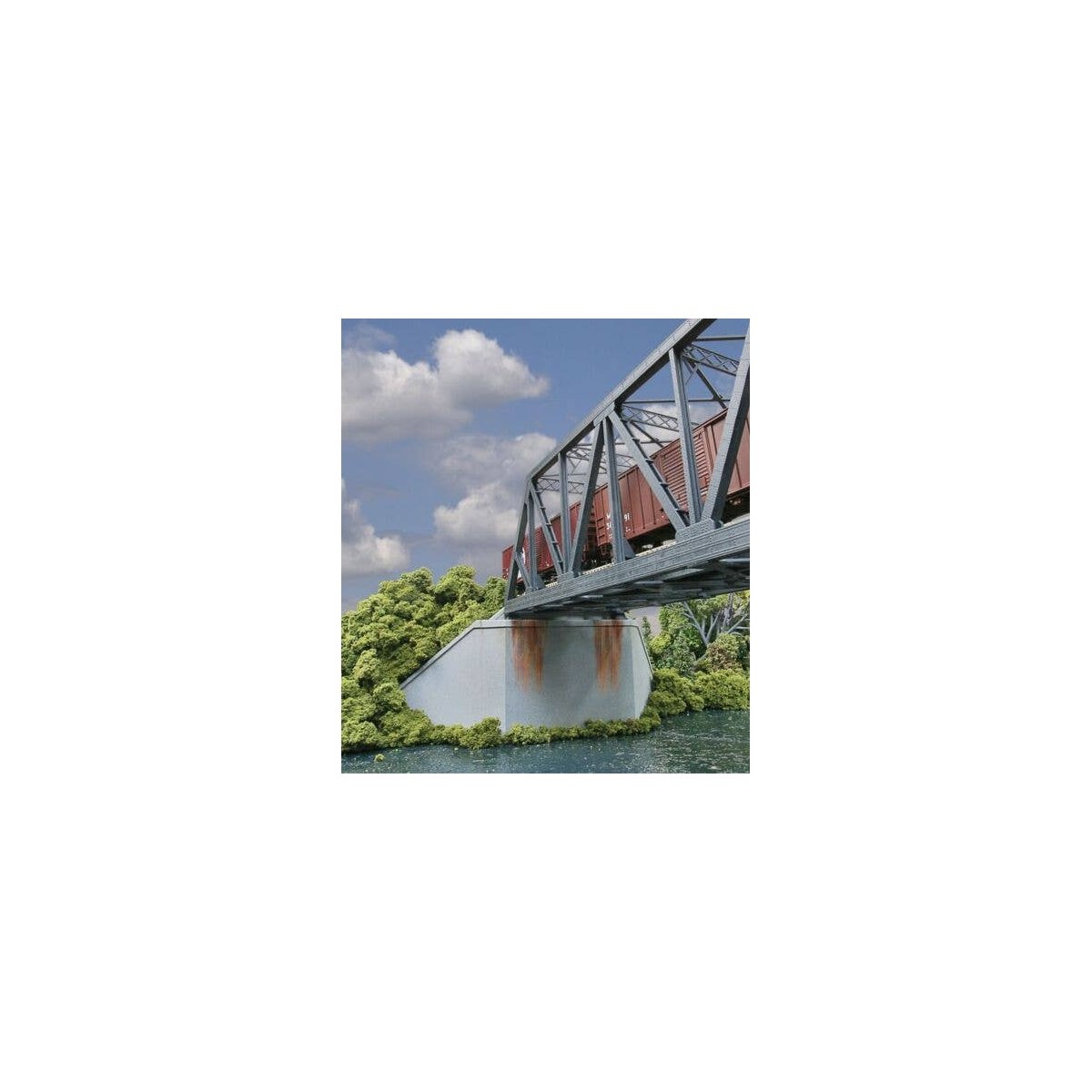 Double-Track Railroad Bridge Concrete Abutment pkg(2) -- Kit - 11-1/4 x 3-1/4 x 5-1/4′ 28.6, HO, Walthers Cornerstone 4553