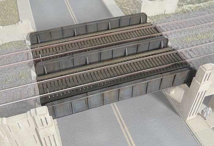 Through Plate-Girder Bridge -- Kit - Build as Single- or Double-Track, HO, Walthers Cornerstone 2948