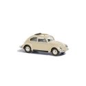 1952 Volkswagen Beetle with Split Rear Window & Sunroof - Assembled -- Beige, HO, Busch Gmbh & Co Kg 52945