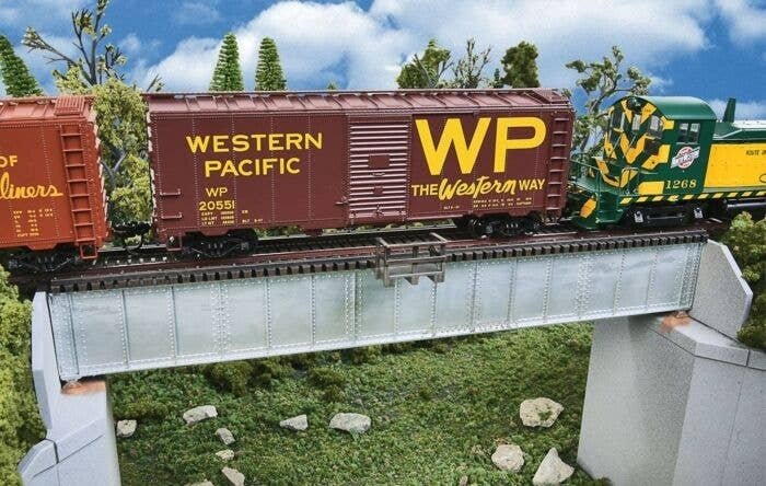 70` Single-Track Railroad Deck Girder Bridge -- Kit - 9-5/8 x 1-3/8 x 1-1/2` 24.4 x 3.5 x 3, HO, Walthers Cornerstone 4507