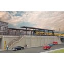 Elevated Commuter Station -- Kit - 20-1/2 x 6-7/8 x 4-11/16′ 52 x 17.4 x 11.9cm, HO, Walthers Cornerstone 4563