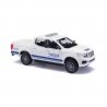 2015 Nissan Navara/Frontier Crew-Cab Pickup Truck - Assembled -- THW (white, blue, German Lettering), HO, Busch Gmbh & Co Kg 537