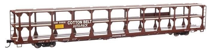89′ Flatcar w/Tri-Level Open Auto Rack - Ready to Run -- Southern Pacific(TM) Rack St. Louis Sou, HO, WalthersMainline 8224