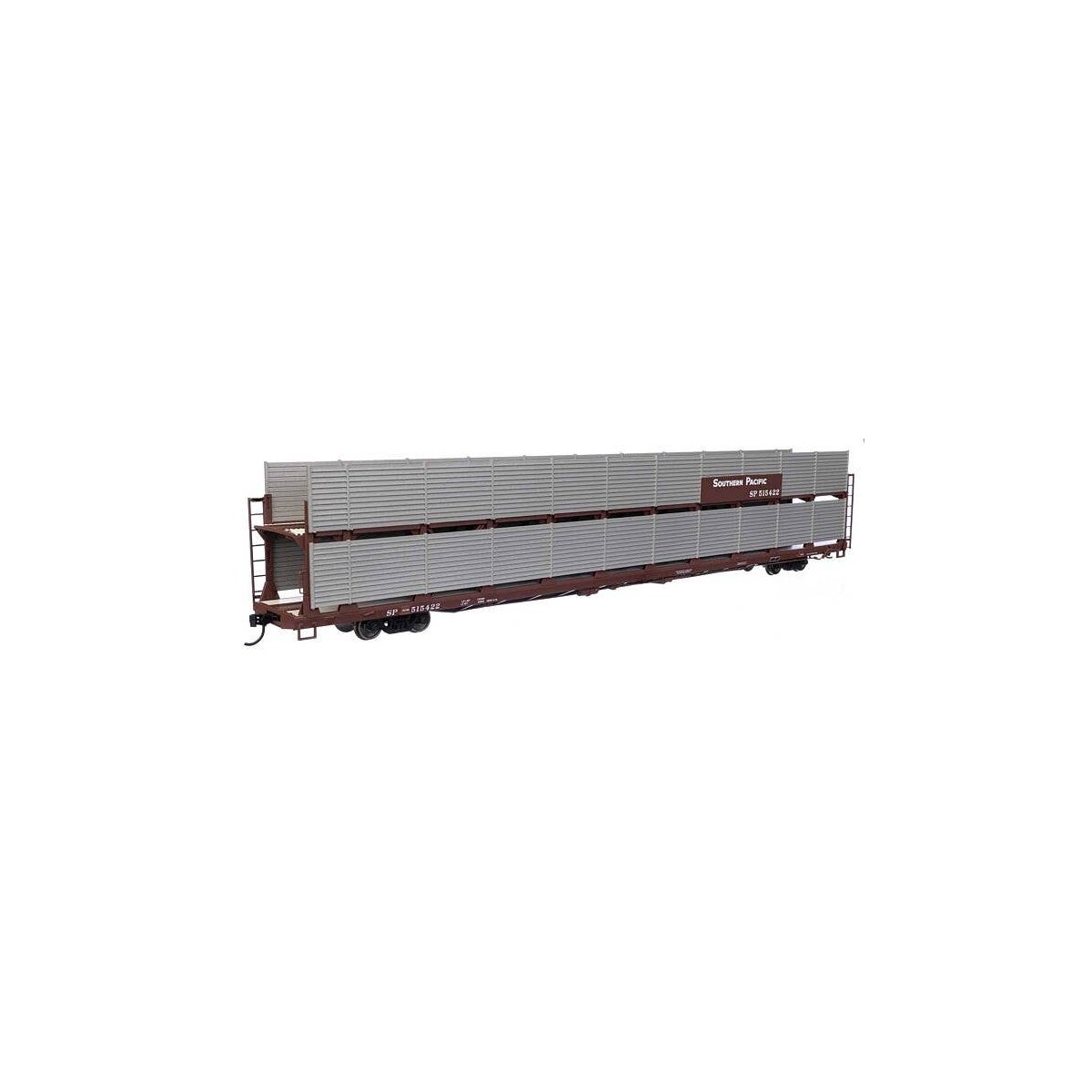 89′ Flatcar w/Bi-Level Shielded Auto Rack - Ready to Run -- Southern Pacific(TM) Rack / Flatcar , HO, WalthersMainline 8126