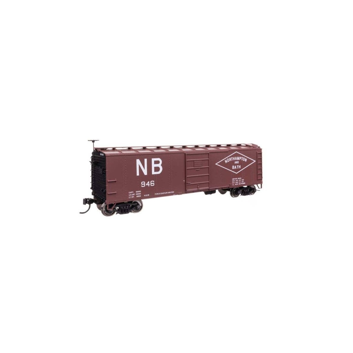 40′ Steel Boxcar with Murphy Ends - Ready to Run -- Northampton & Bath 946, HO, WalthersMainline 41065