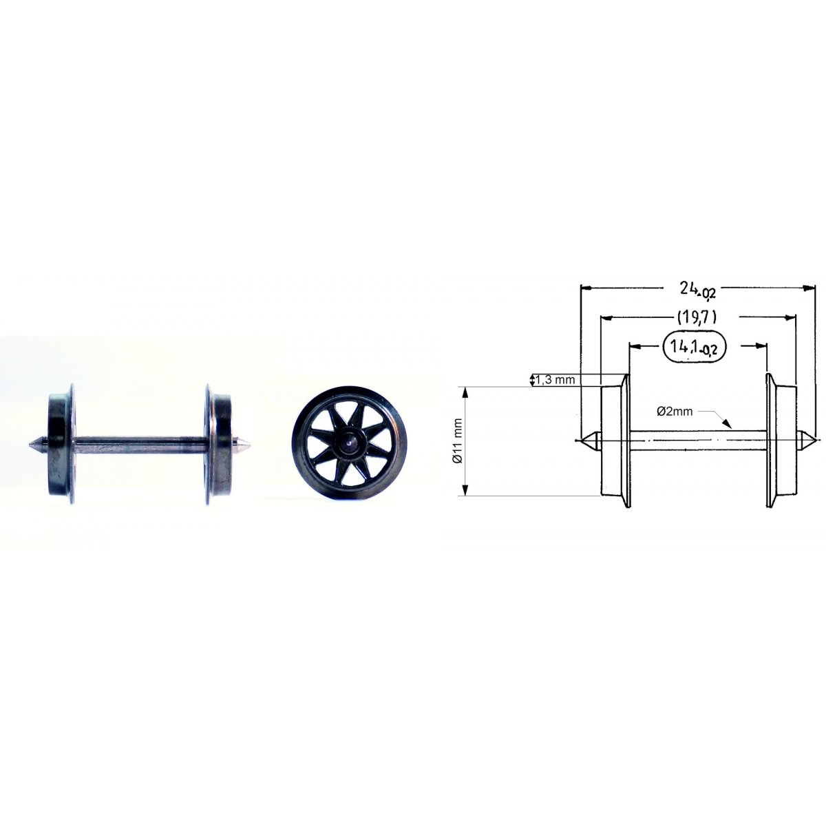 Exchange double spoked wheel set for AC operation -- Doppelspeichen-Tauschradsatz -- HO - Fleischmann 6563