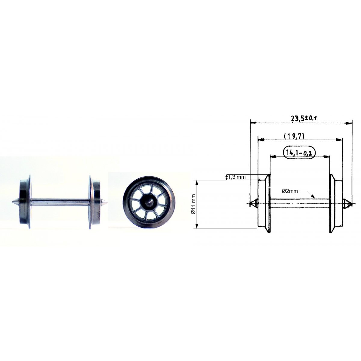 Exchange spoked wheel set for AC operation -- Speichen-Tauschradsatz -- HO - Fleischmann 6562