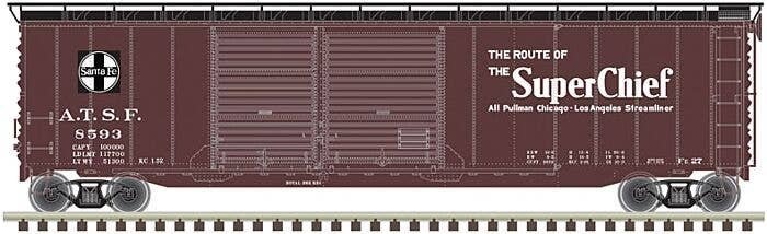 Postwar 50′ Double-Door Boxcar - Ready to Run - Master(R) -- Santa Fe 8593 (Boxcar R, HO, Atlas Model Railroad Co. 20006592