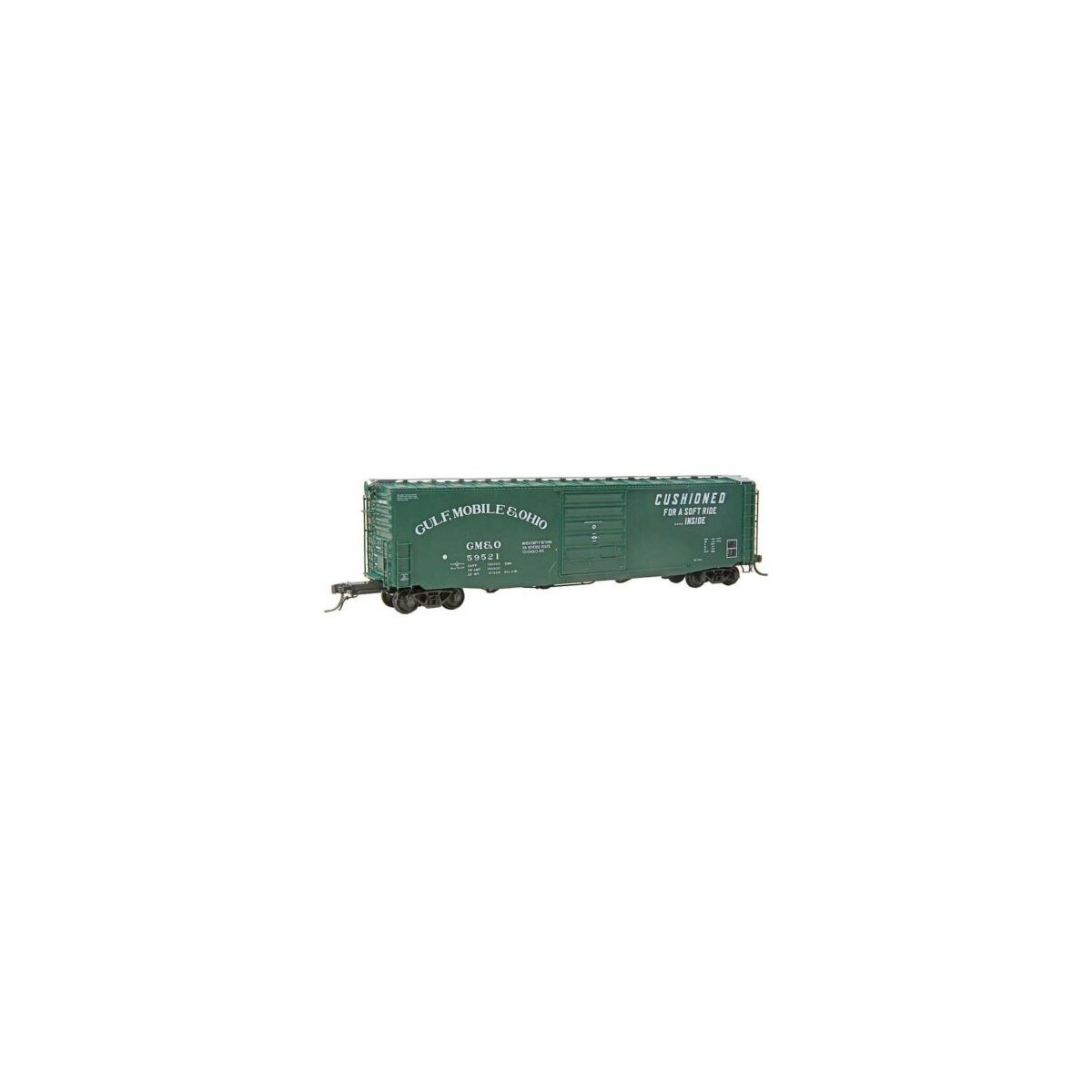 PS-1 50′ Boxcar - Ready to Run -- Gulf, Mobile & Ohio 59521, HO, Kadee Quality Products 6422