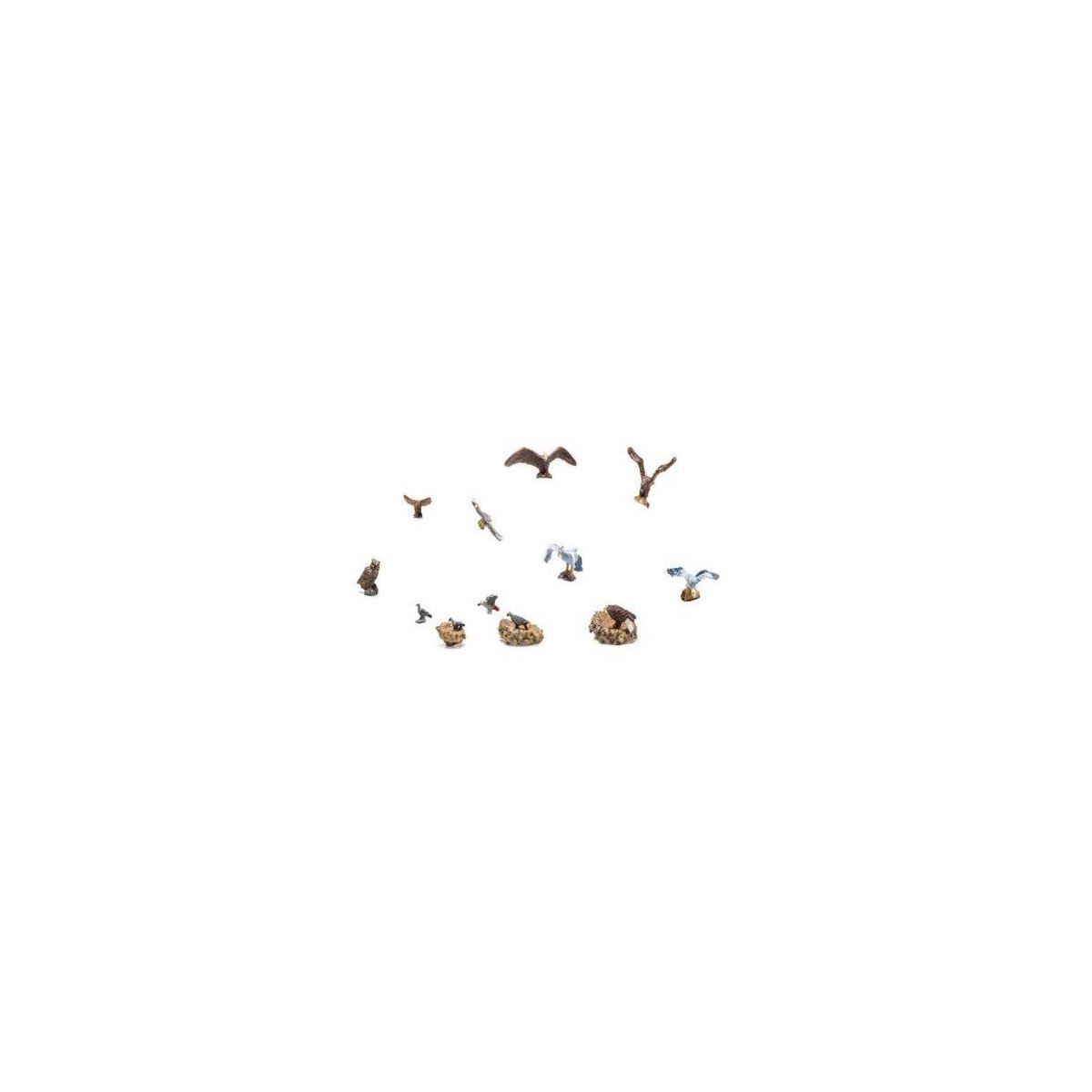 Birds and Nests - Scenic Accents(R) -- 15 Pieces plus 3 Nests, HO, Woodland Scenics 1970