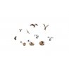 Birds and Nests - Scenic Accents(R) -- 15 Pieces plus 3 Nests, HO, Woodland Scenics 1970