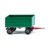 High-Side Agricultural Trailer - Assembled -- Green, Red, HO, Wiking 38837