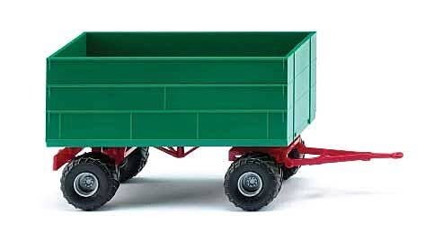 High-Side Agricultural Trailer - Assembled -- Green, Red, HO, Wiking 38837