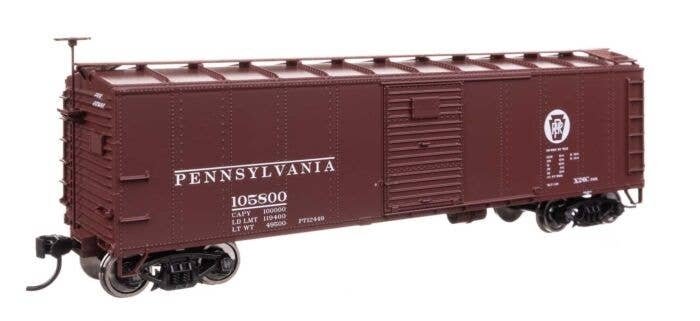 40′ Steel Boxcar with Murphy Ends - Ready to Run -- Pennsylvania Railroad 105800, HO, WalthersMainline 41066