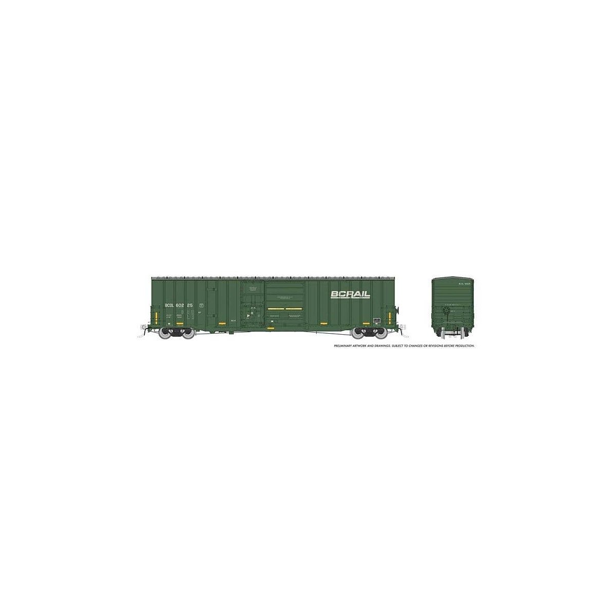 Trenton Works 6637 Cubic Foot Combination-Door Boxcar - Ready to Run -- BC Rail Random from , HO, Rapido Trains Inc 191004A