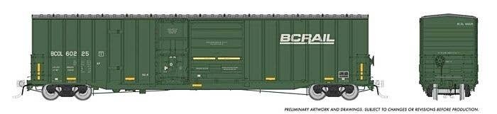 Trenton Works 6637 Cubic Foot Combination-Door Boxcar - Ready to Run -- BC Rail Random from , HO, Rapido Trains Inc 191004A