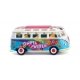1963-1967 Volkswagen Transporter T1 Passenger Van - Assembled -- Flower Power (blue, white, rainbows and flowers), HO, Wiking 79