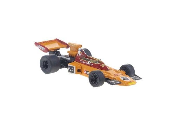 1970s Lotus 72D - Assembled -- Gunston von Ian Scheckter, GP Sudafrika ′74 (orange, red, German Lettering), HO, Brekina Automo