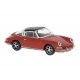 1963 Porsche 911E Targa Coupe - Assembled -- Red, Black, HO, Brekina Automodelle 16270