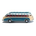 1952 Setra S8 Bus - Assembled -- Azure Blue, Beige, HO, Wiking 73005