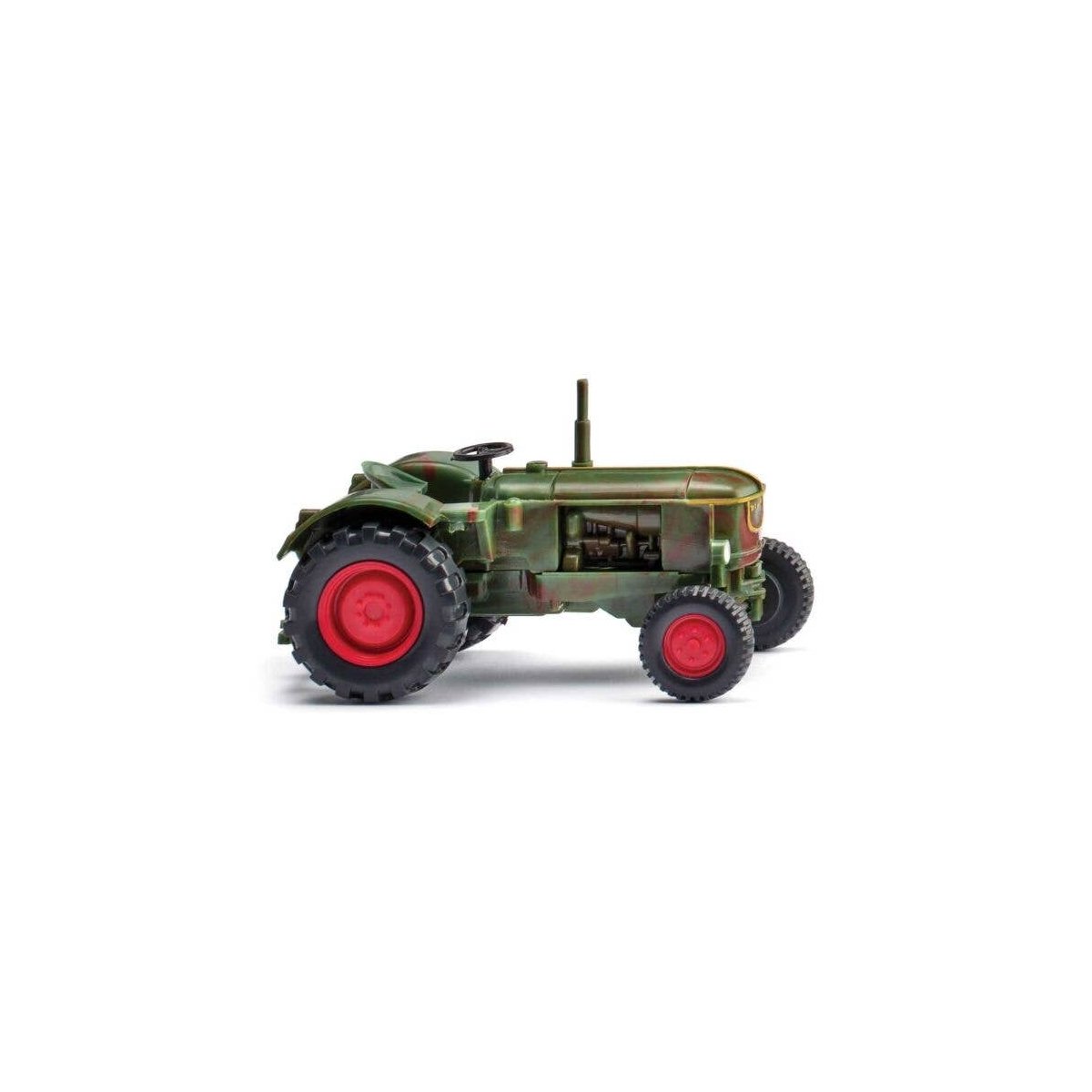1957-1965 Deutz D40 Farm Tractor - Assembled -- Weathered (green, red), HO, Wiking 88104