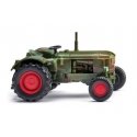 1957-1965 Deutz D40 Farm Tractor - Assembled -- Weathered (green, red), HO, Wiking 88104