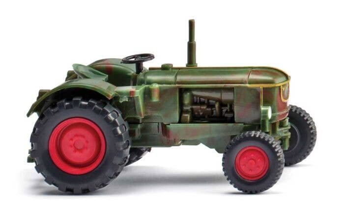 1957-1965 Deutz D40 Farm Tractor - Assembled -- Weathered (green, red), HO, Wiking 88104