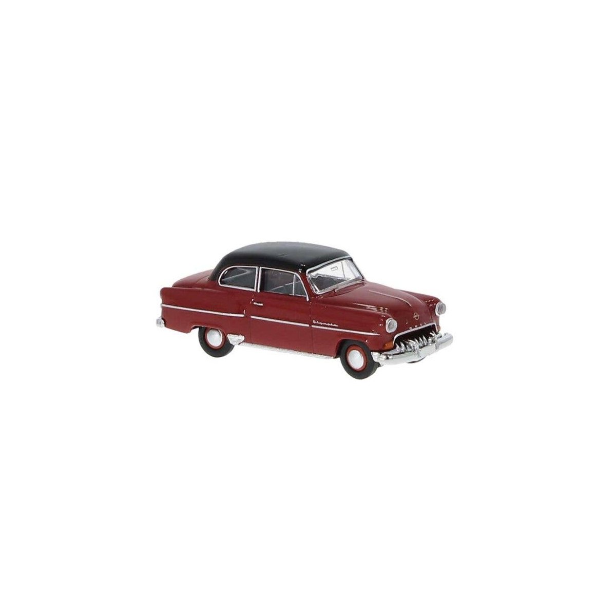 1953-1954 Opel Olympia Sedan - Assembled -- Red, Black, HO, Brekina Automodelle 20242