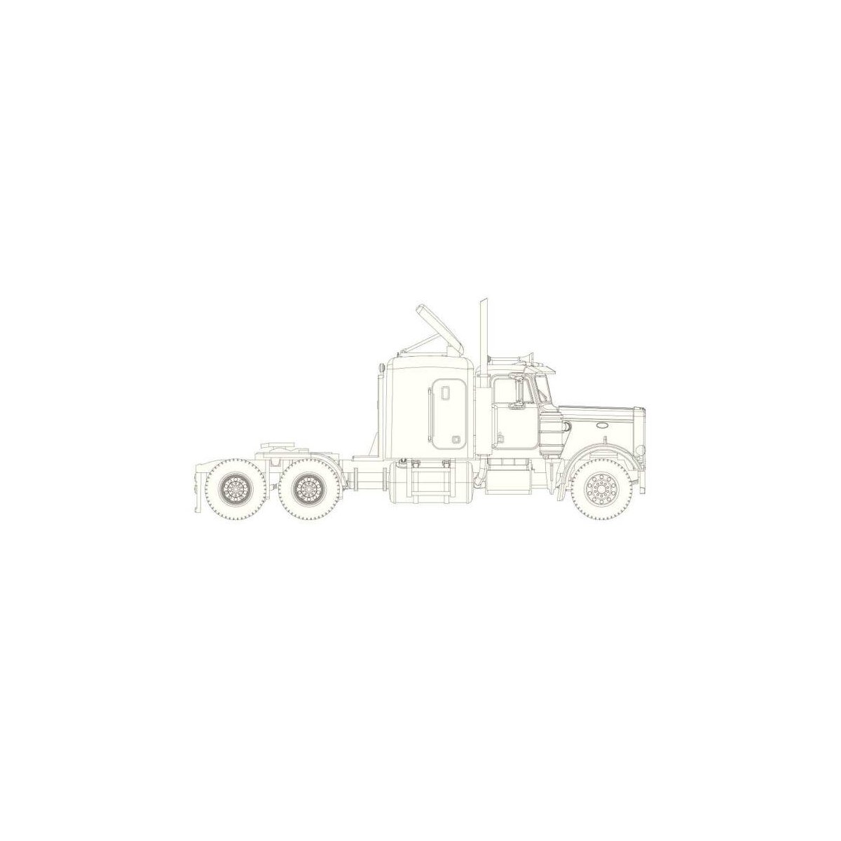 Peterbilt 359 Semi Tractor - Kit -- White, HO, Brekina Automodelle 10224