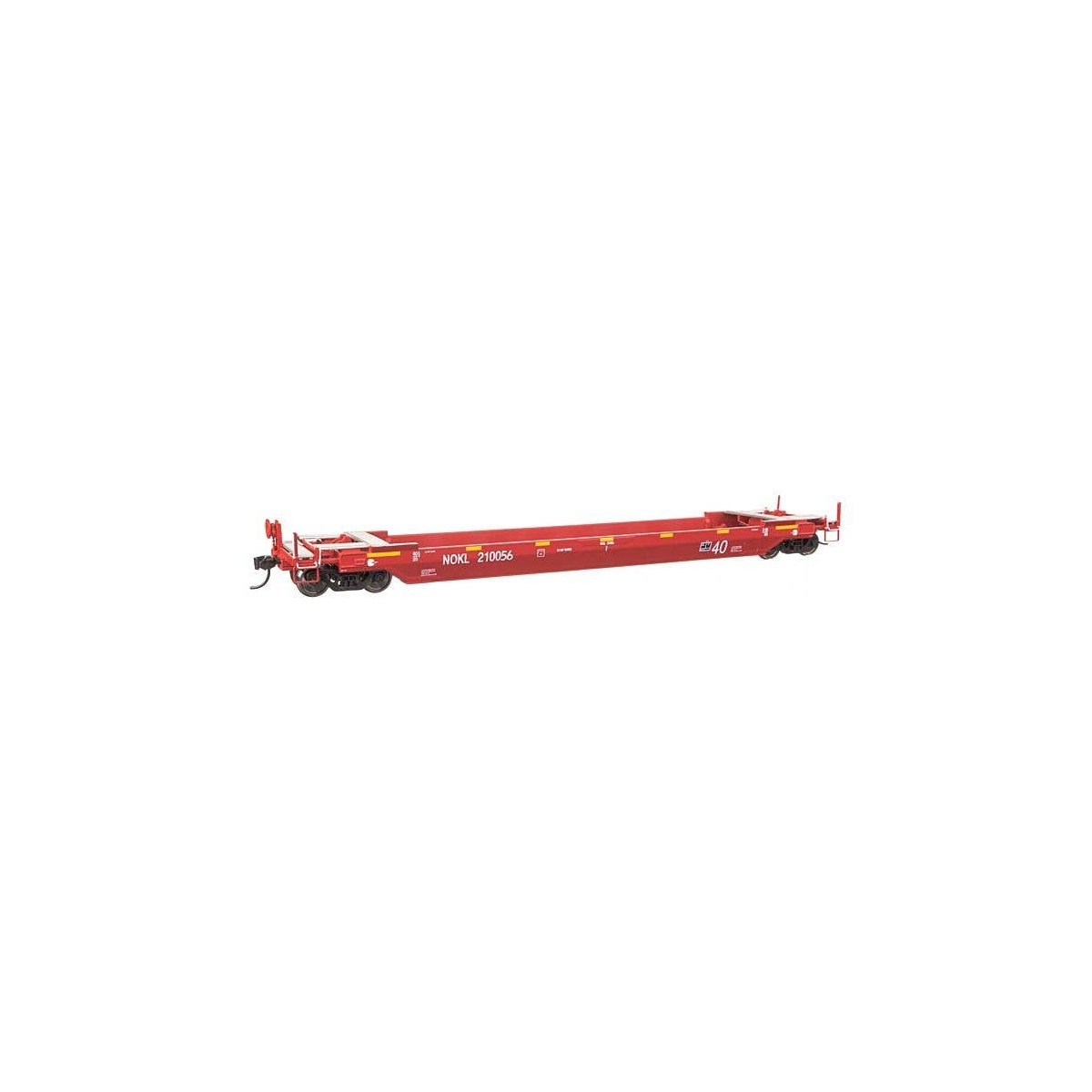 Gunderson Rebuilt All-Purpose 40′ Well Car - Ready-To-Run -- Northwestern Oklahoma Railroad (red), HO, WalthersProto 109136