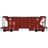 70-Ton 2-Bay Ballast Hopper with Side Chutes (Ballast Gates) - Ready to Run -- Santa Fe, HO, Bowser Manufacturing Co. 43650