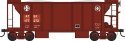 70-Ton 2-Bay Ballast Hopper with Side Chutes (Ballast Gates) - Ready to Run -- Santa Fe, HO, Bowser Manufacturing Co. 43651