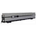 89′ Flatcar w/Bi-Level Shielded Auto Rack - Ready to Run -- Norfolk & Western Rack & Flatcar 412024, HO, WalthersMainline 8122
