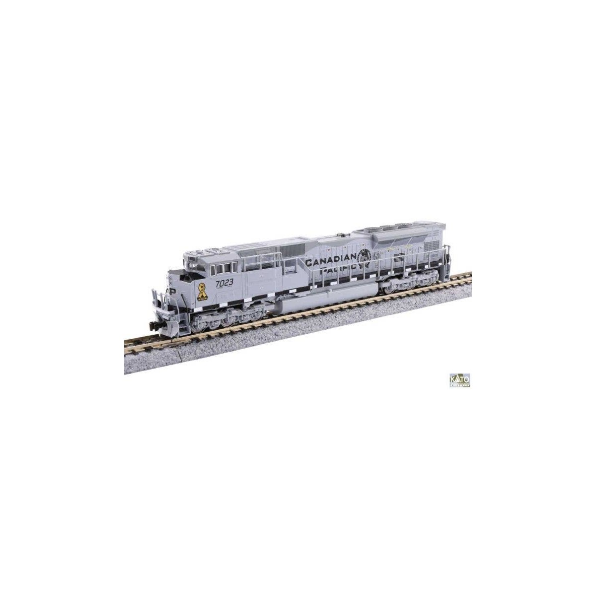 EMD SD70ACU - DCC -- Canadian Pacific 7023 (Military Heritage, gray, black, yellow ribbon), N, Kato USA Inc 1768544DCC