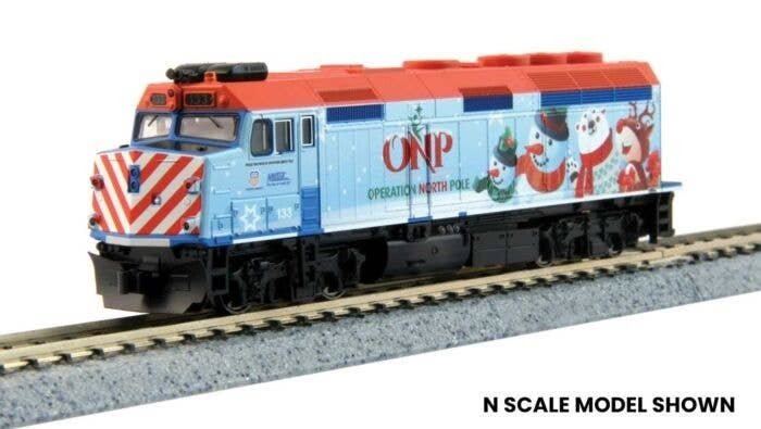 EMD F40PH Commuter Version - Standard DC -- Metra 133 (Operation North Pole Christmas 2016, blue, , HO, Kato USA Inc 372016