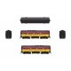 EMD F7B - Standard DC - Stealth -- Aberdeen, Carolina & Western ACWR 276 (magenta, yello, HO, Broadway Limited Imports 9683