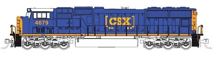 EMD SD70M with Flat Radiators - DCC -- CSX 4697 (blue, yellow, Boxcar Logo), N, Kato USA Inc 1767616DCC