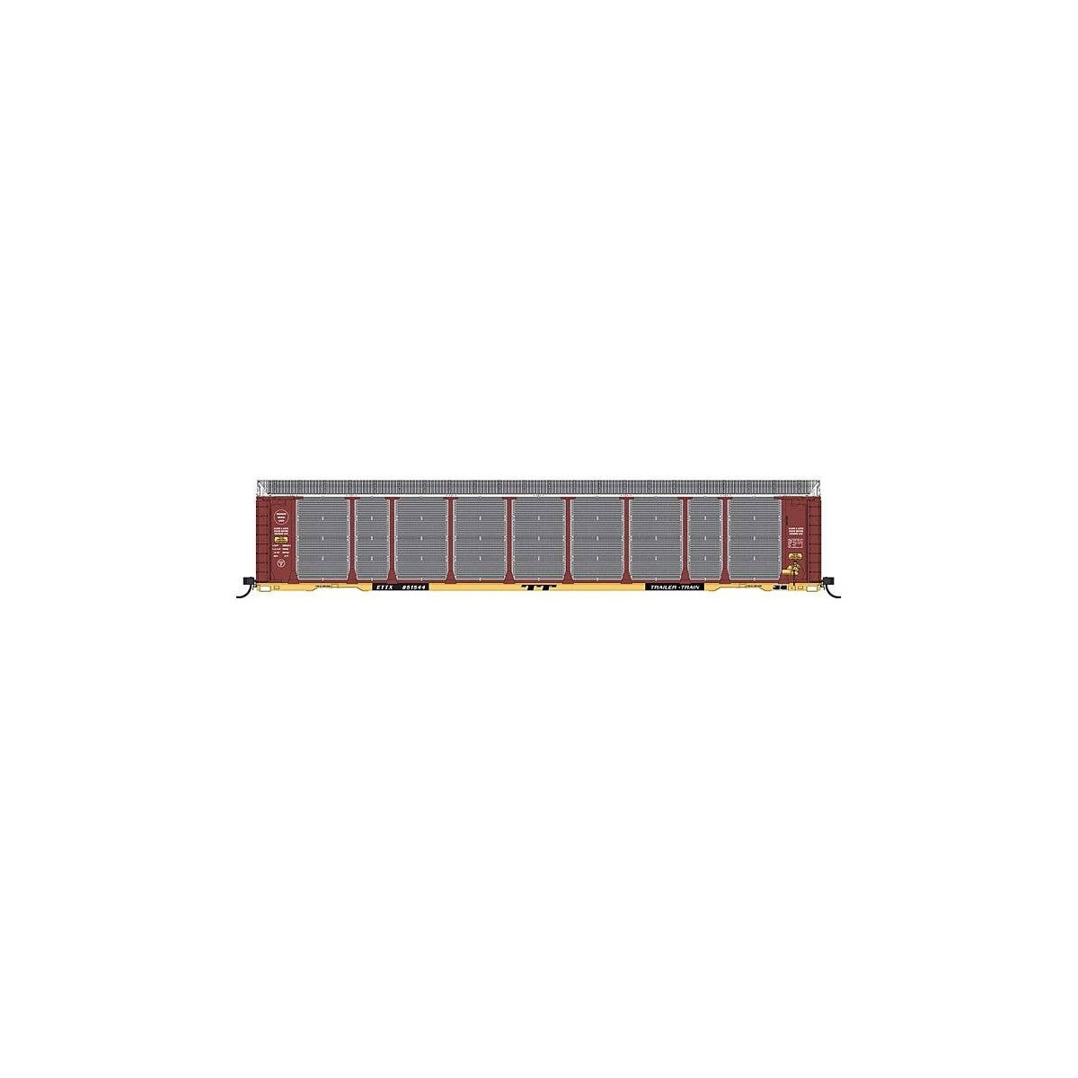 Tri-Level Enclosed Auto Rack - Ready to Run -- Missouri Pacific ETTX 851461 (Boxcar Red, yellow, black, silver, MP Buzz Sa, N, I