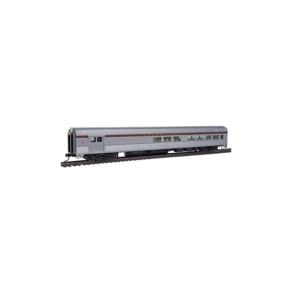 85′ Budd Baggage-Lounge - Ready to Run -- Pennsylvania Railroad (silver, Tuscan), HO, WalthersMainline 30056