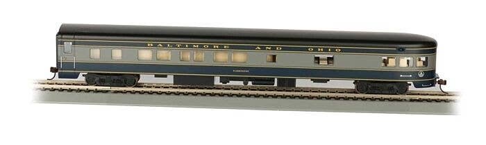 85′ Smooth-Side Observation w/Lights - Ready to Run -- Baltimore & Ohio, HO, Bachmann Industries 14303